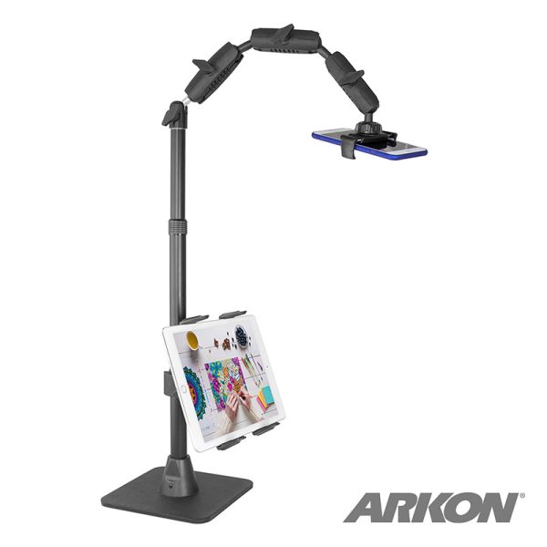 ARKON RCBTABLED Phone Holder Full Kit - Adjustable Overhead Arm Cell Phone Table Top Stand and Tablet Mount with Ring Light - Professional Holders for Horizontal or Vertical Filming Cheap - Image 2
